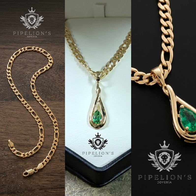 Collar con dije esmeralda en oro